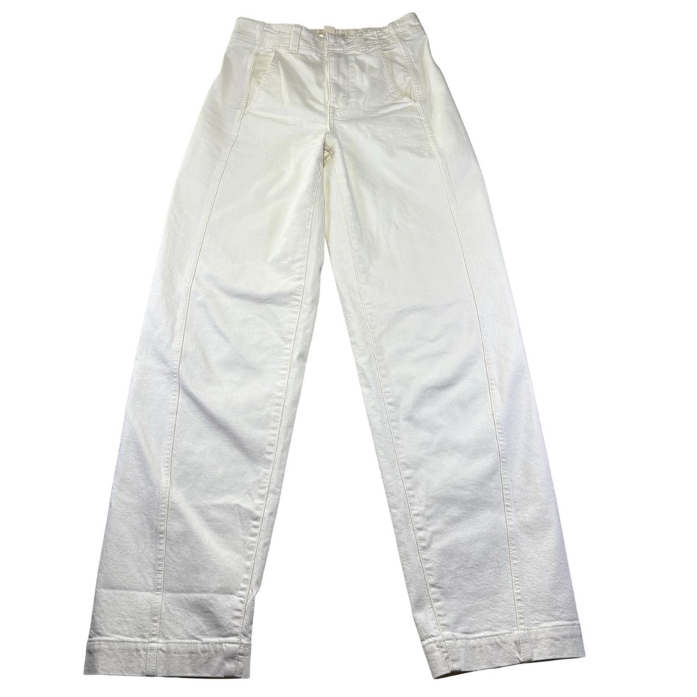 Madewell Tapered Jeans Womens 25 White Light Wash Regular Fit Denim Pants